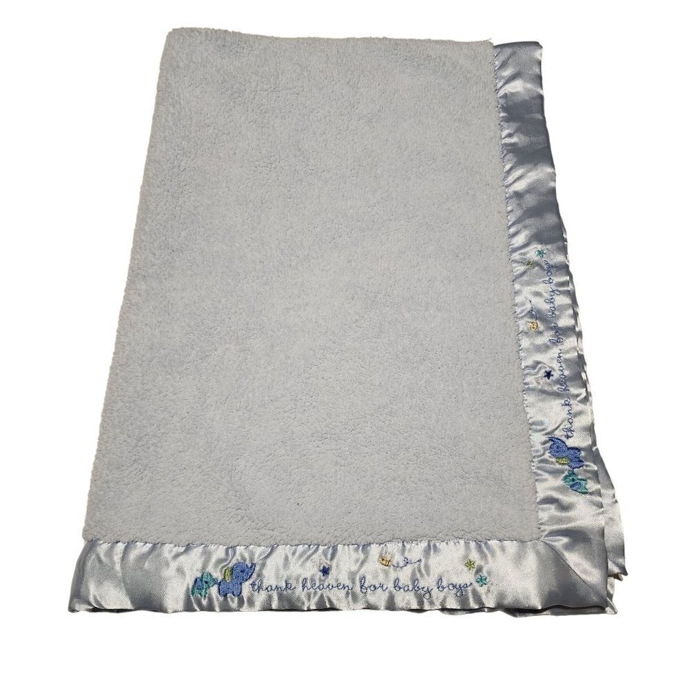 Child of Mine by Carters blue  blanket  Thank Heaven for Baby Boys Elephant
